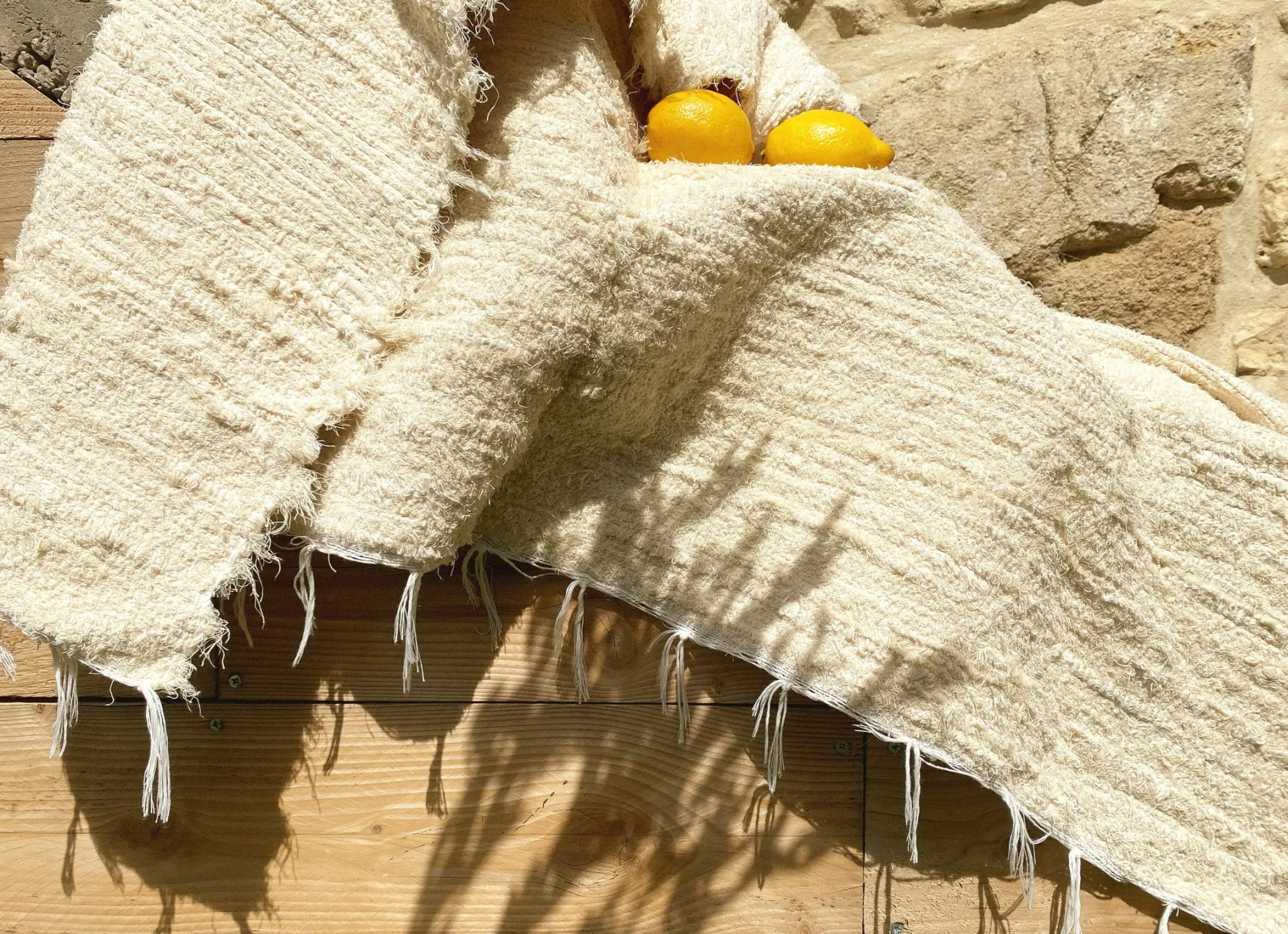 Tapis écru unis en coton recyclé