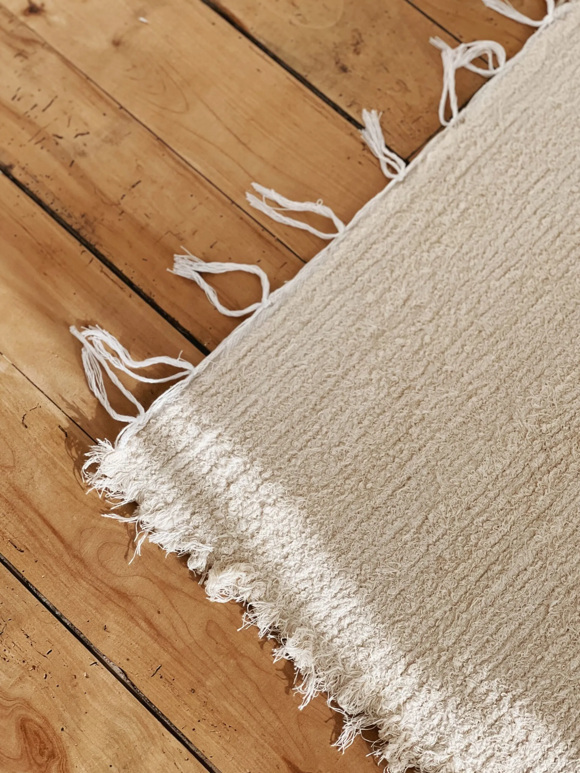 Tapis écru unis en coton recyclé
