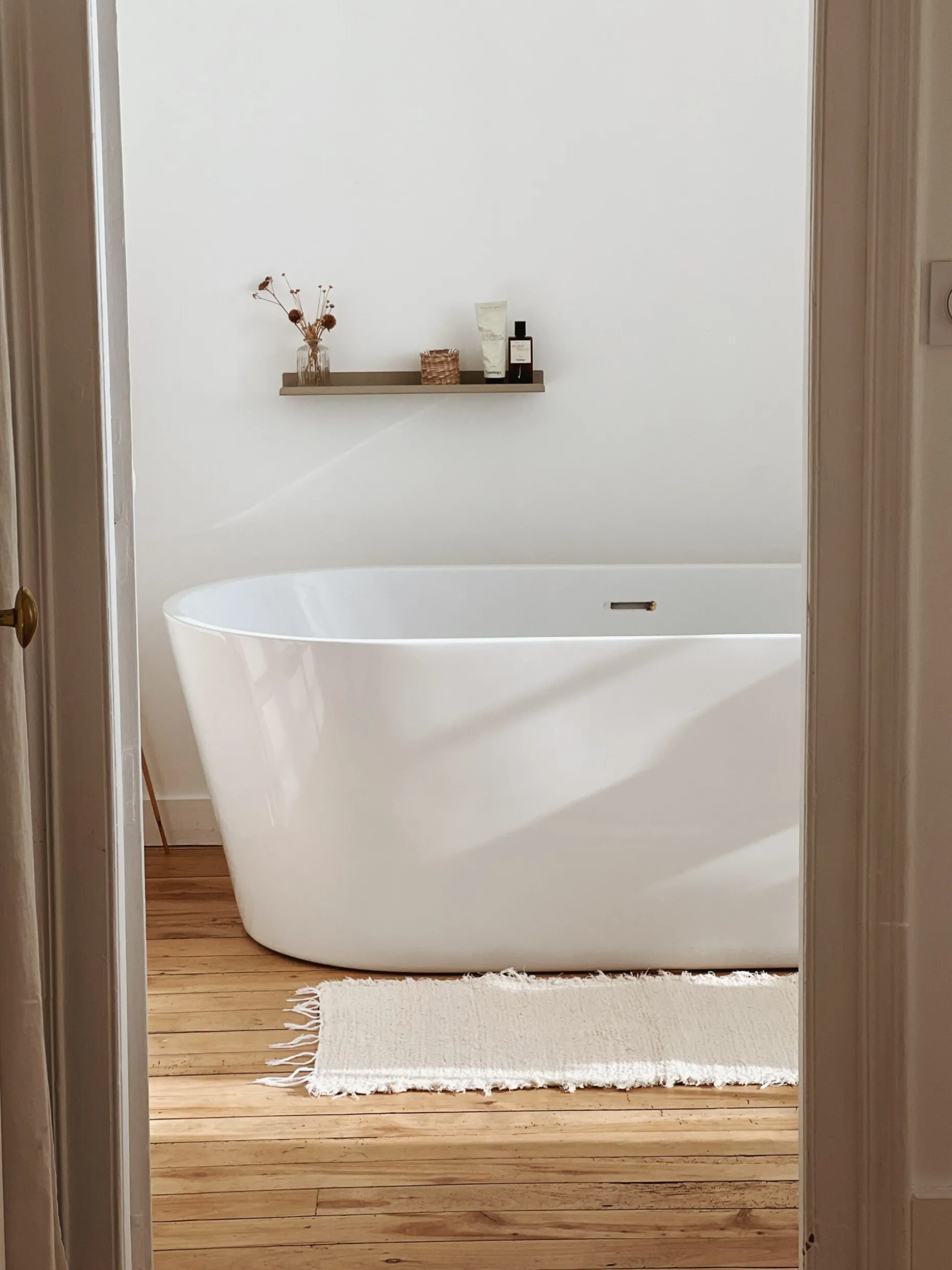 Tapis écru unis en coton recyclé