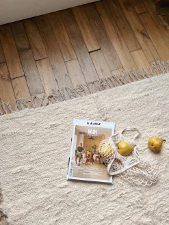 Tapis écru unis en coton recyclé 200X300cm