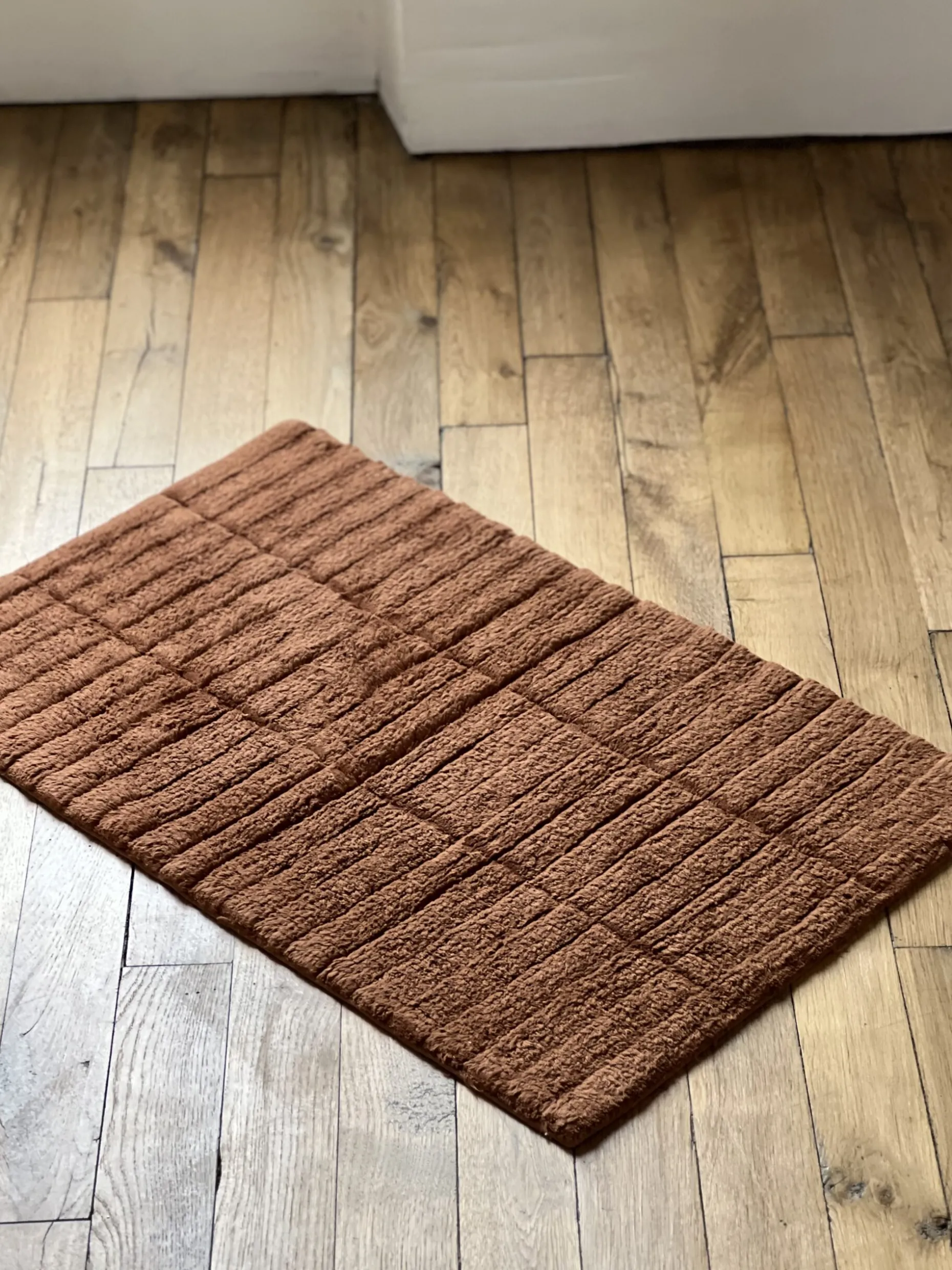 Tapis de bain terracotta