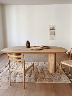 Tapis en laine beige